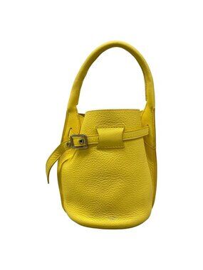 Celine Handbag Big Bag Bucket Nano Yellow Leather